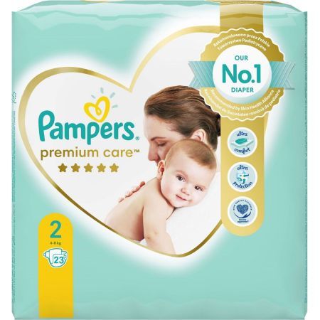 Pampers Premium Care Diapers 23pcs with Sticker No. 2 for 4-8kg (8001841104652)