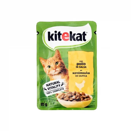 Kitekat Γατοτροφή Κοτόπουλο με Σάλτσα 85gr 28τ (5900951303920)