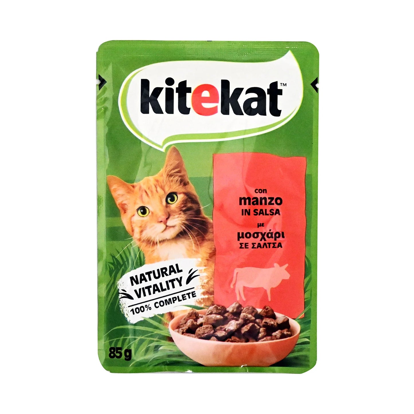 Kitekat Γατοτροφή Μοσχάρι με Σάλτσα 85gr 28τ (5900951303906)