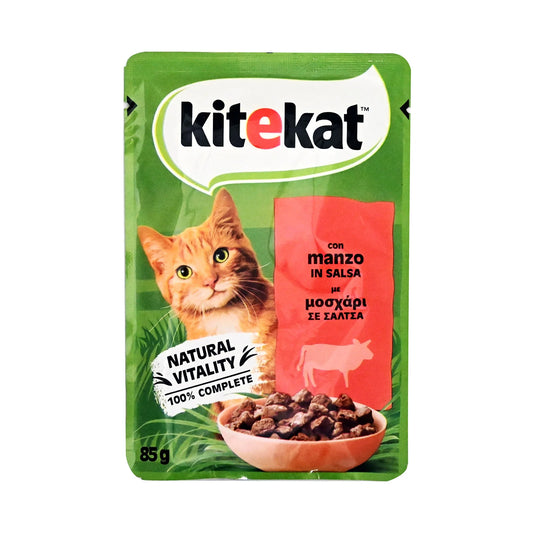 Kitekat Γατοτροφή Μοσχάρι με Σάλτσα 85gr 28τ (5900951303906)