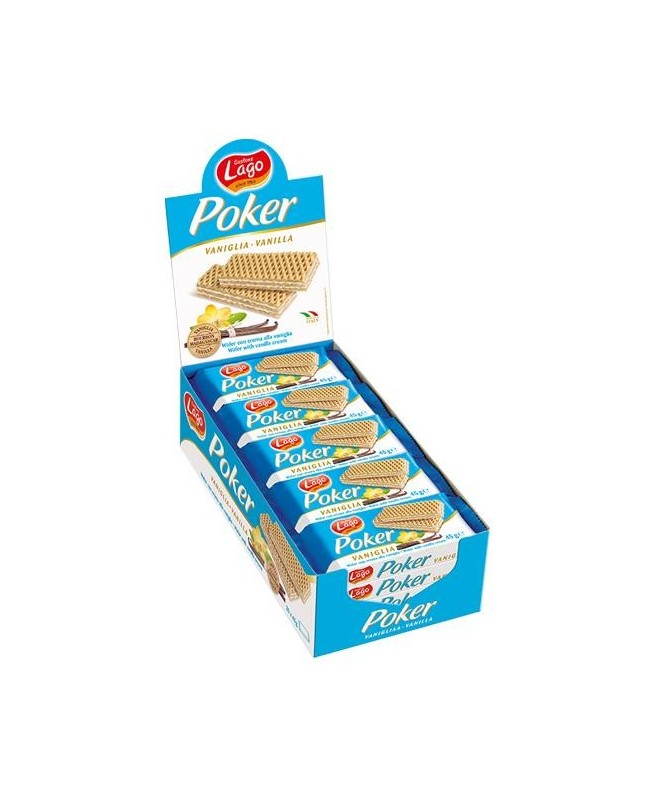 Γκοφρέτα Lago Poker Βανίλια 20x45gr 4τ (8004800003225)