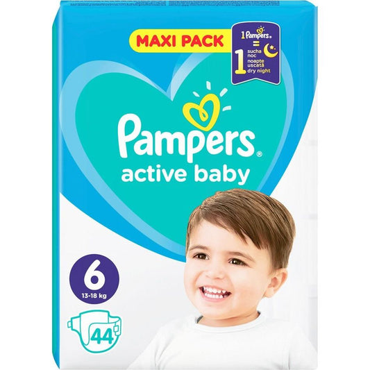 Pampers Active Baby Πάνες με Αυτοκόλλητο No. 6 για 13-18kg 44τμχ (8001090951359)