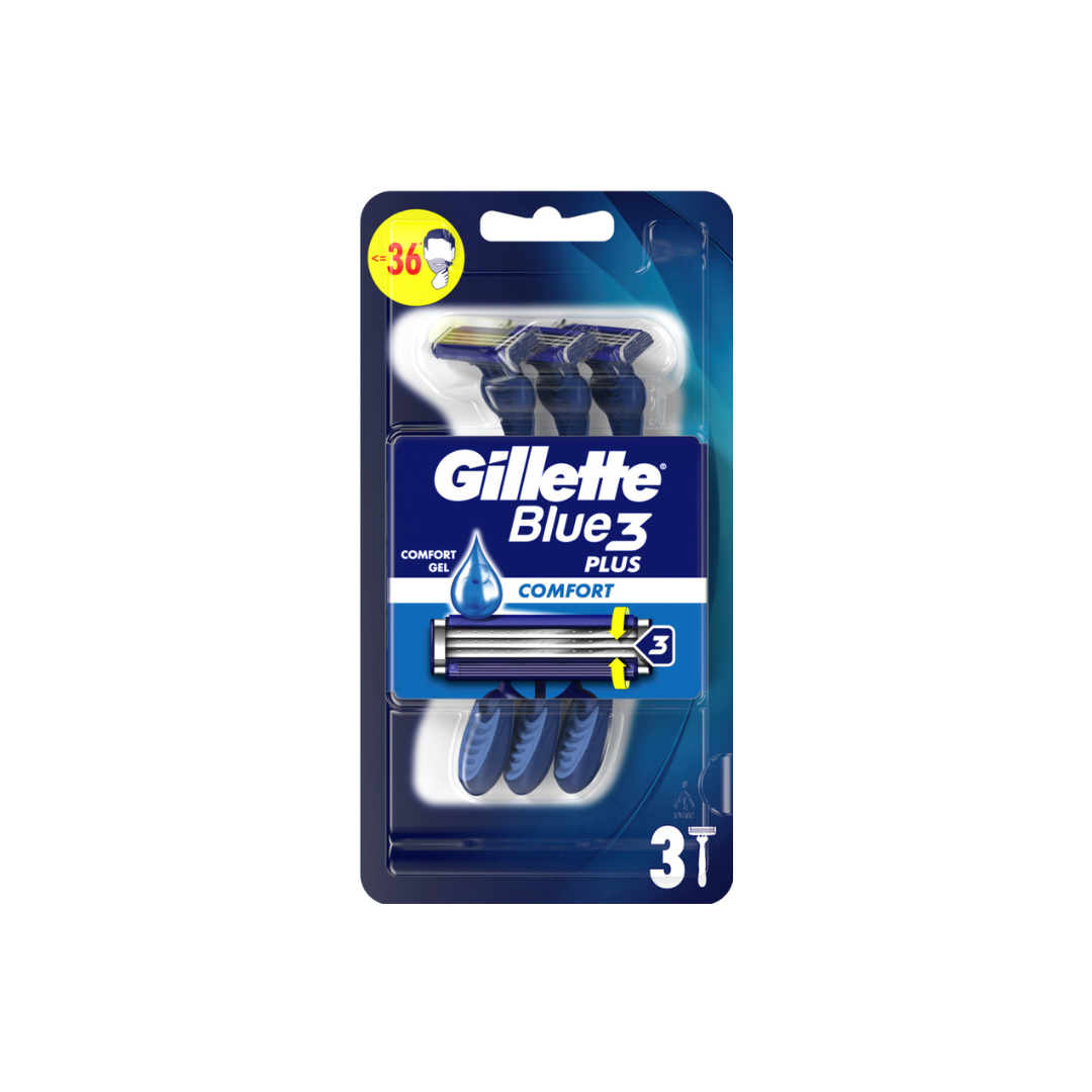 Gillette Blue 3 Plus Comfort Ξυραφάκια μιας Χρήσης 3τμχ 6τ (7702018489619)