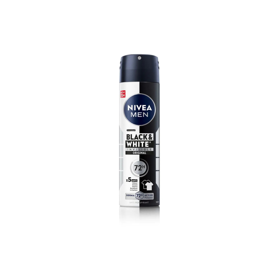 Nivea Men Invisible for Black & White Anti-perspirant Αποσμητικό 72h σε Spray 150ml 6τ (4005900274786)