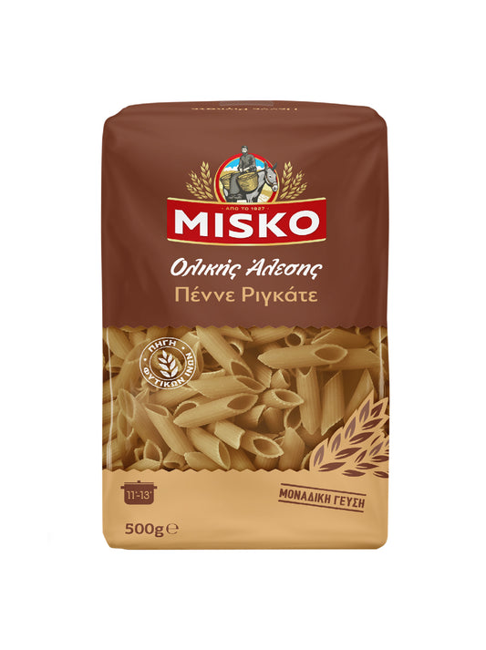 Misko Πένες Ριγκάτε Ολικής Ολικής Άλεσης 500gr 12τ (5201010015083)