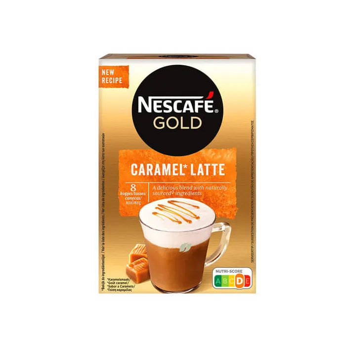 Nescafe Gold Instant Coffee with Caramel Aroma Caramel Latte 17x8gr 6t (5011546492834)