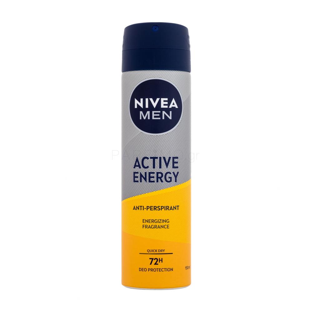 Nivea Men Active Energy Anti-perspirant Quick Dry Deodorant 48h in Spray 150ml 6t (9005800344799)