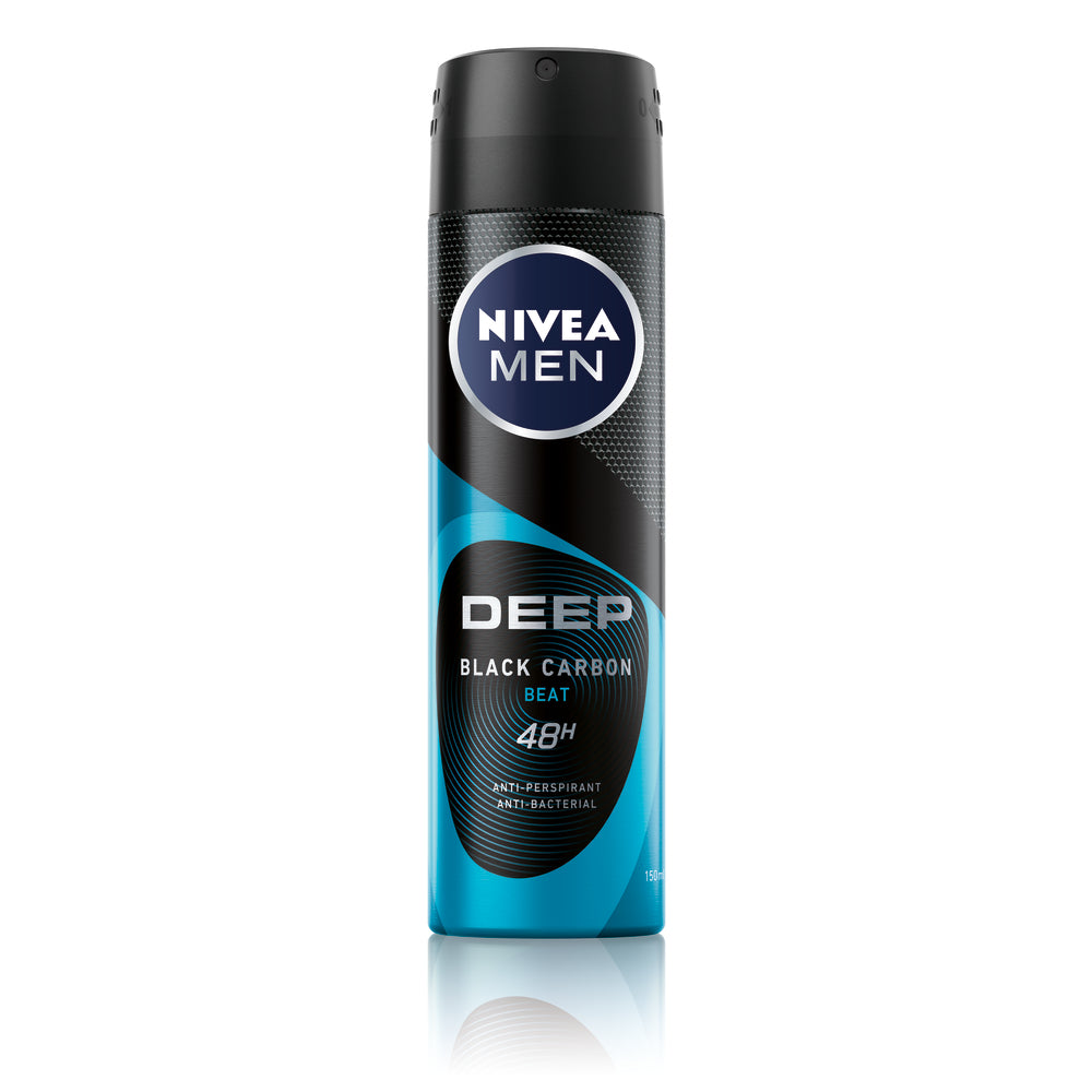 Nivea Men Deep Carbon Beat Deodorant Spray 48h 150ml 6t (4005900874931)