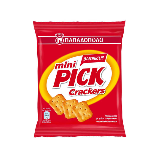 Παπαδοπούλου Mini Pick Crackers BBQ 70gr 12τ (5201004022455)