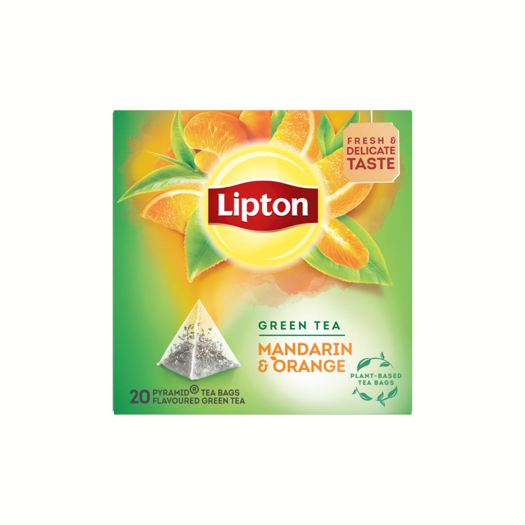 Lipton Πράσινο Τσάι Μανταρίνι Πορτοκάλι 20 πυραμίδες*1.8gr 12τ (5063270101421)