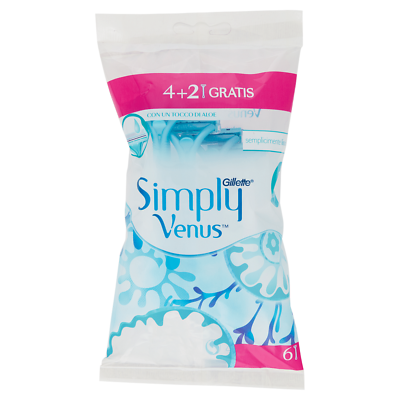 Gillette - Simply Venus Disposable Body Razors with 3 Blades &amp; Lubricating Tape 4+2 (7702018093823)