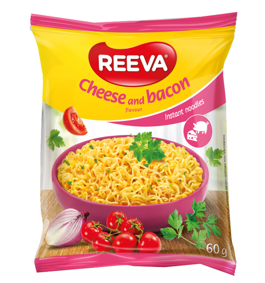 REEVA INSTANT NOODLES ΜΕ CHEESE & BACON 60g (4820179256949)