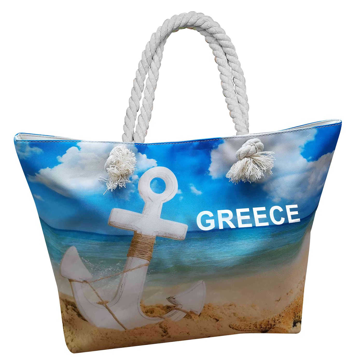 Τσάντα Παραλίας Μεγάλη Greece Άγκυρα 58x37x16cm (042274100001)