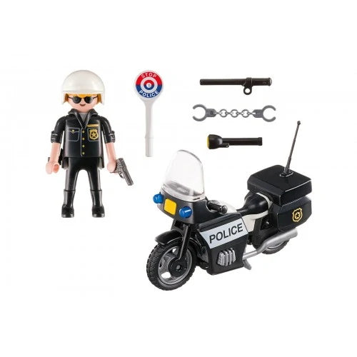 Playmobil Βαλιτσάκι Αστυνόμος Με Μοτοσικλέτα 4+ (5648)(4008789056481)